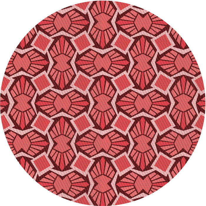 Square Patterned Red Rug, pat1546rd