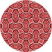 Square Patterned Red Rug, pat1546rd