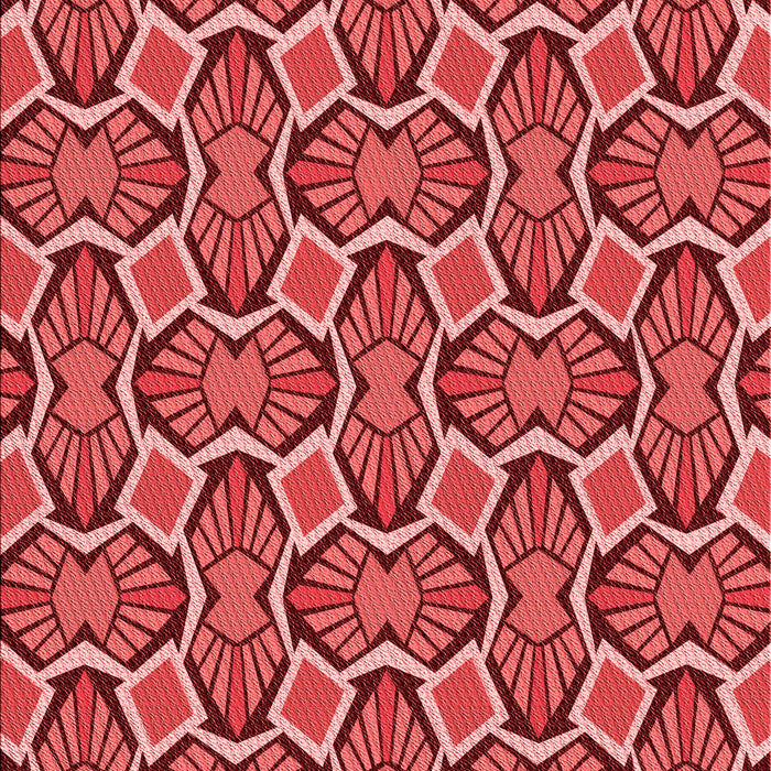 Patterned Red Rug, pat1546rd