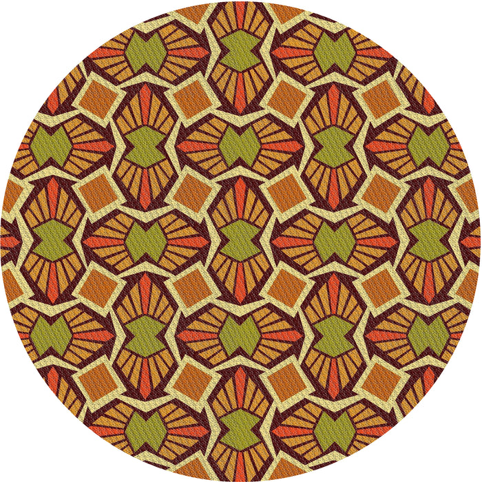 Square Machine Washable Transitional Saffron Red Rug, wshpat1546