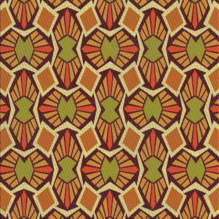 Patterned Saffron Red Novelty Rug, pat1546