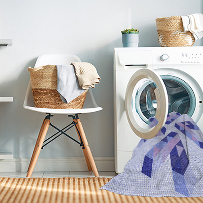 Machine Washable Transitional Blue Rug in a Washing Machine, wshpat1547blu