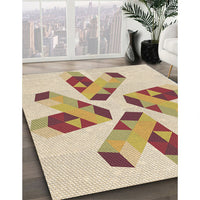 Patterned Golden Blonde Gold Rug, pat1547brn