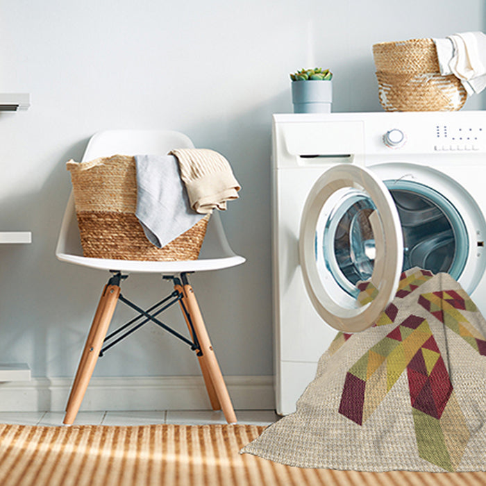 Machine Washable Transitional Golden Blonde Gold Rug in a Washing Machine, wshpat1547brn