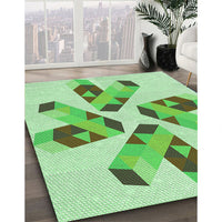 Patterned Green Rug, pat1547grn