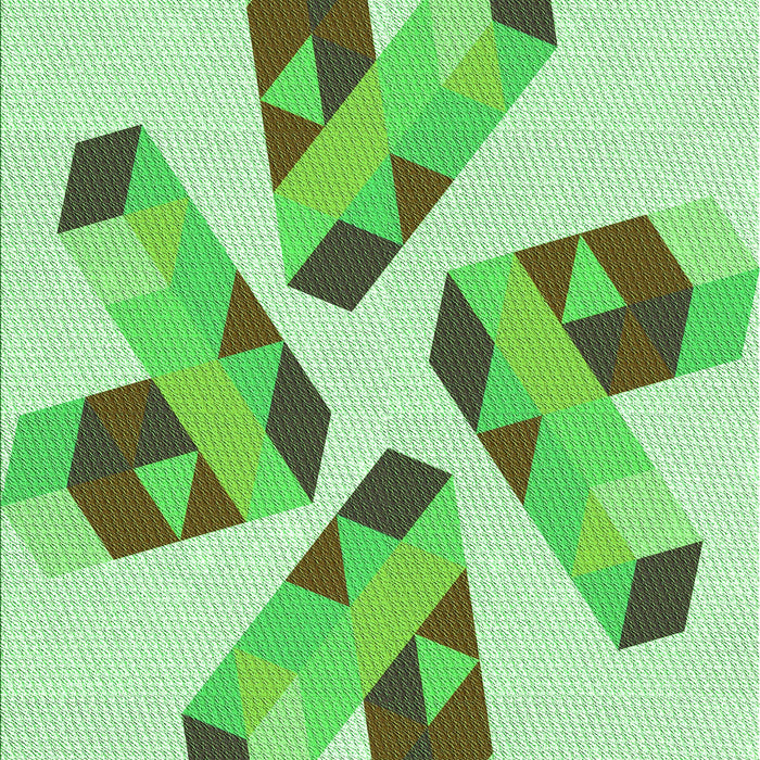 Machine Washable Transitional Green Rug, wshpat1547grn