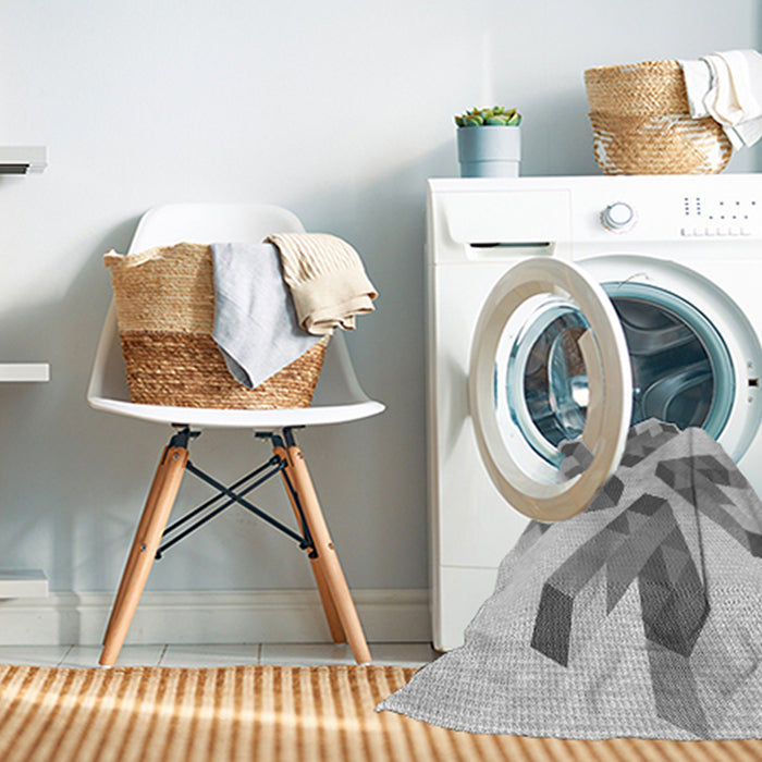 Machine Washable Transitional Gray Rug in a Washing Machine, wshpat1547gry