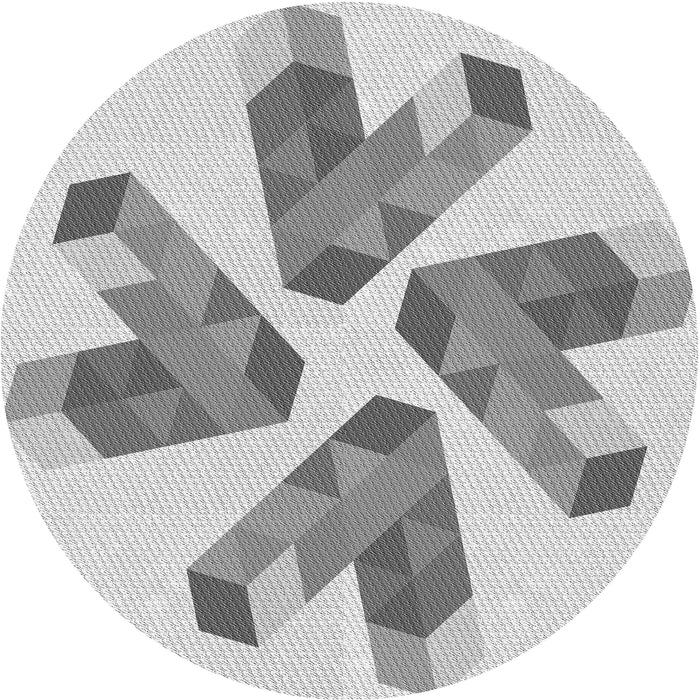 Square Patterned Gray Rug, pat1547gry