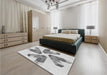 Patterned Gray Rug in a Bedroom, pat1547gry