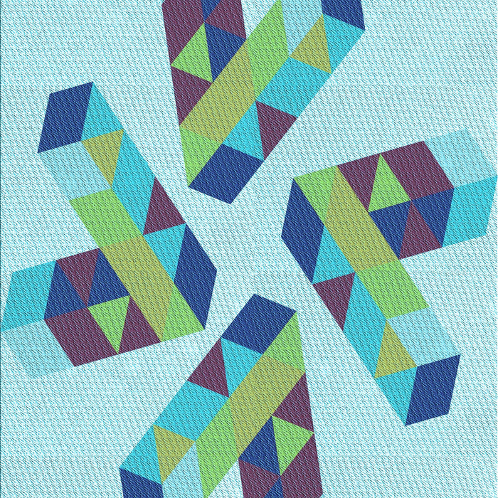 Patterned Light Aquamarine Green Rug, pat1547lblu