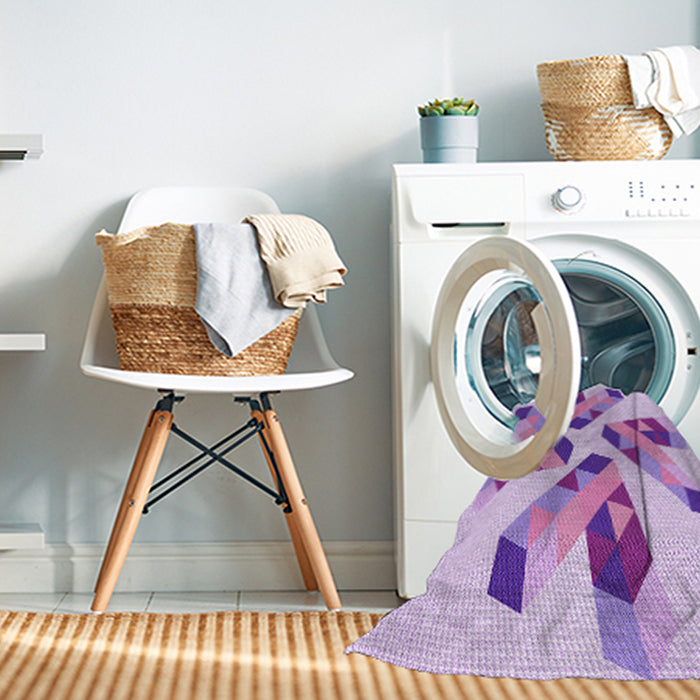 Machine Washable Transitional Purple Rug in a Washing Machine, wshpat1547pur