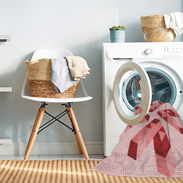 Machine Washable Transitional Pink Rug in a Washing Machine, wshpat1547rd