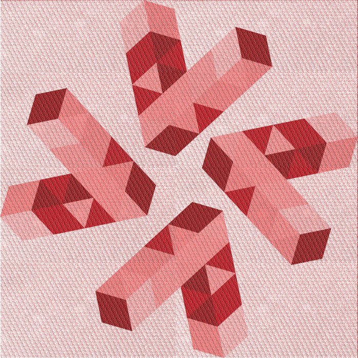 Round Patterned Pink Rug, pat1547rd