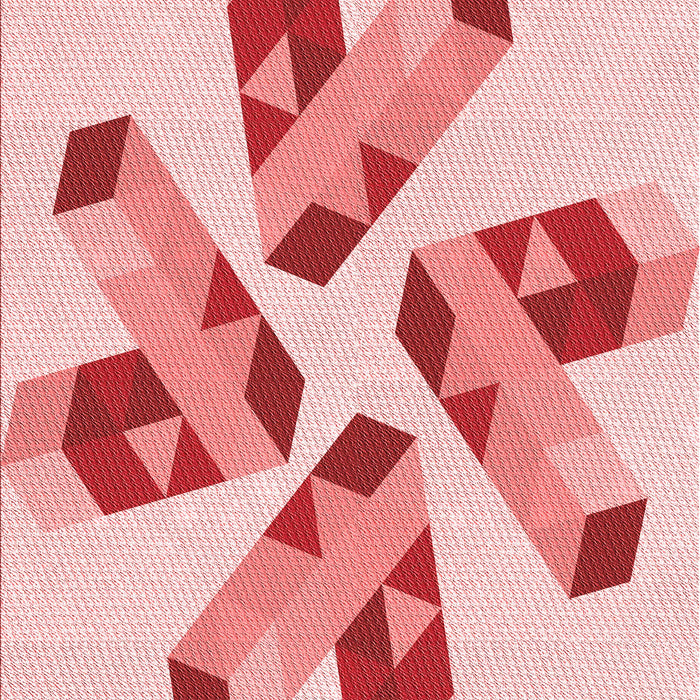 Machine Washable Transitional Pink Rug, wshpat1547rd