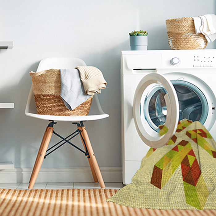 Machine Washable Transitional Cinnamon Brown Rug in a Washing Machine, wshpat1547yw