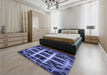 Patterned Sky Blue Rug in a Bedroom, pat1548blu