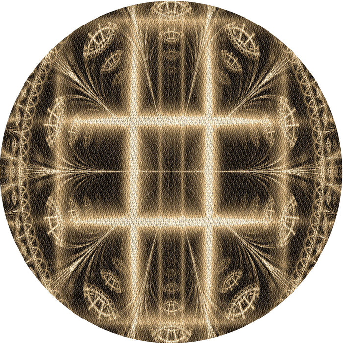 Square Patterned Peru Brown Rug, pat1548brn