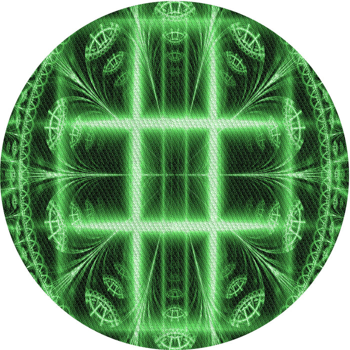 Square Patterned Deep Emerald Green Rug, pat1548grn