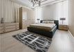 Patterned Gunmetal Gray Rug in a Bedroom, pat1548gry