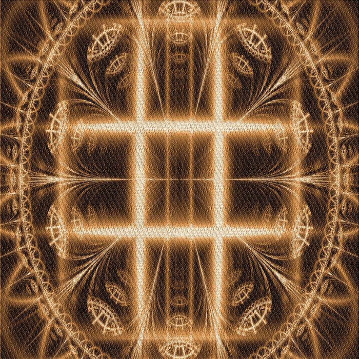 Round Patterned Orange Rug, pat1548org