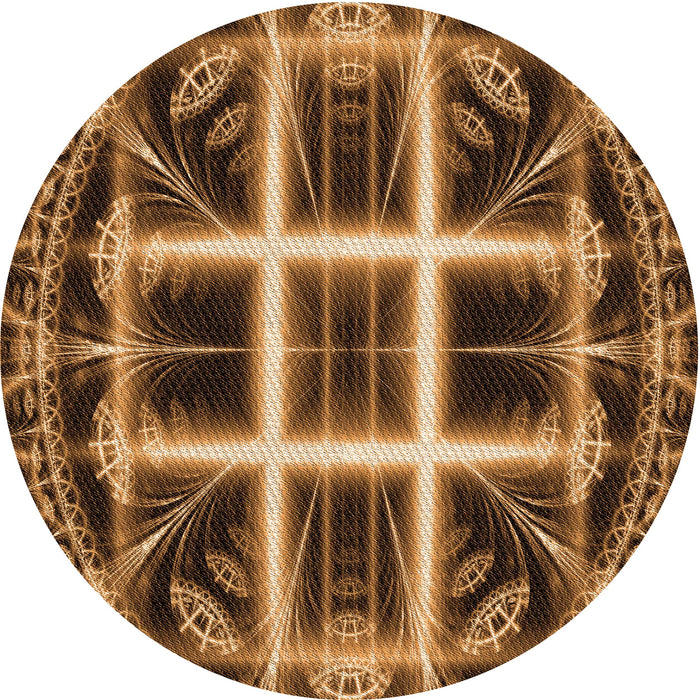 Square Patterned Orange Rug, pat1548org