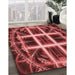 Machine Washable Transitional Cranberry Red Rug in a Family Room, wshpat1548rd