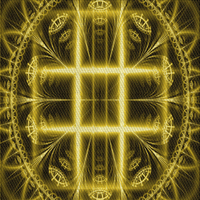 Round Patterned Orange Gold Rug, pat1548yw