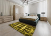 Patterned Orange Gold Rug in a Bedroom, pat1548yw