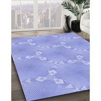 Patterned Light Slate Blue Rug, pat1549blu