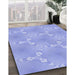 Machine Washable Transitional Light Slate Blue Rug in a Family Room, wshpat1549blu