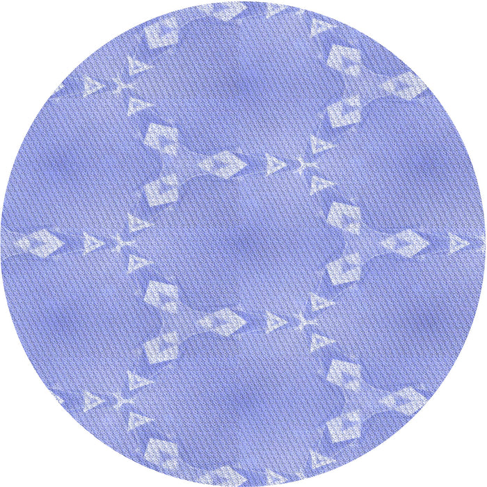 Square Patterned Light Slate Blue Rug, pat1549blu