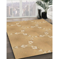 Patterned Yellow Orange Rug, pat1549brn