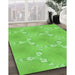 Machine Washable Transitional Emerald Green Rug in a Family Room, wshpat1549grn