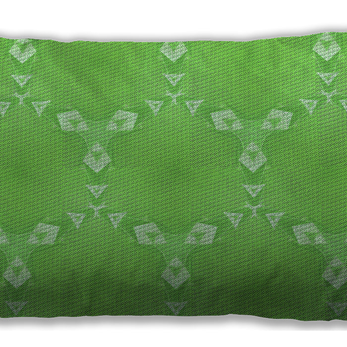 Patterned Rectangular Emerald Green Lumbar Throw Pillow, 13 inch by 19 inch, lbpat1549grn