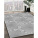 Patterned Silver Gray Rug in Family Room, pat1549gry