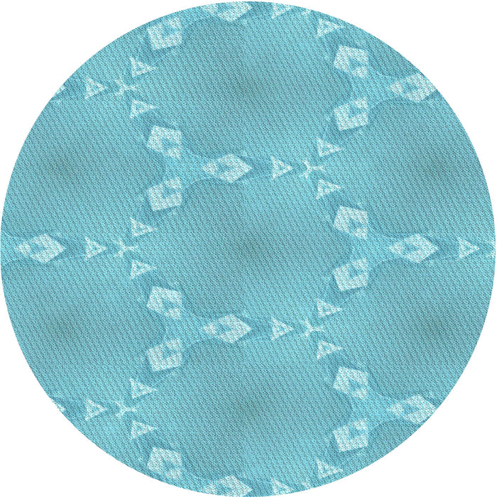 Square Machine Washable Transitional Macaw Blue Green Rug in a Living Room, wshpat1549lblu