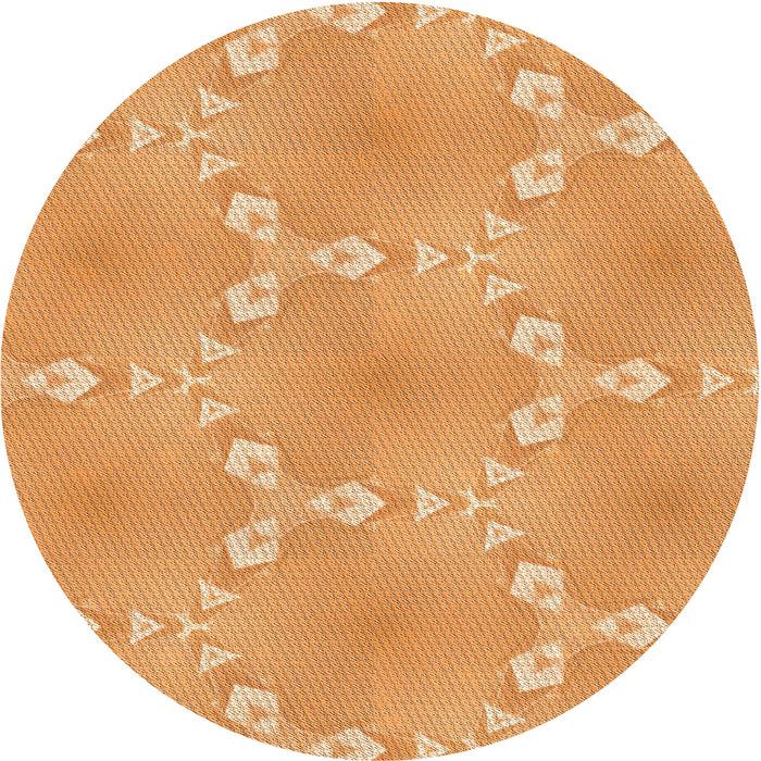Square Patterned Neon Orange Rug, pat1549org