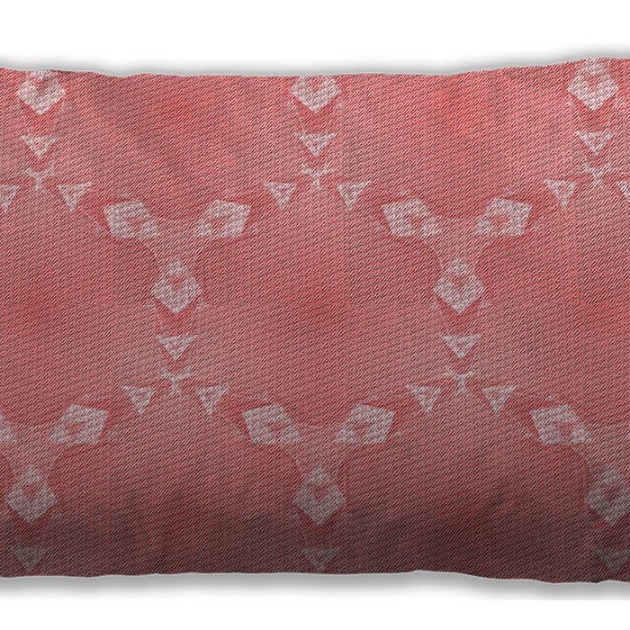 Patterned Rectangular Light Coral Pink Lumbar Throw Pillow, 13 inch by 19 inch, lbpat1549rd