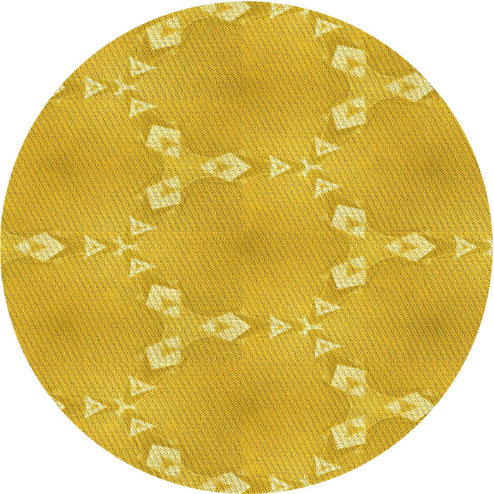 Square Patterned Gold Yellow Rug, pat1549yw