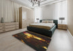 Patterned Brown Novelty Rug in a Bedroom, pat154