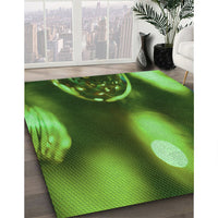 Patterned Dark Forest Green Rug, pat155grn