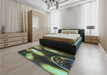 Patterned Green Rug in a Bedroom, pat155lblu