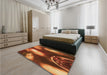 Patterned Orange Rug in a Bedroom, pat155org