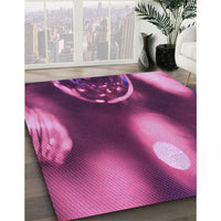 Patterned Neon Pink Rug, pat155pur