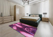 Patterned Neon Pink Rug in a Bedroom, pat155pur