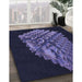 Patterned Night Blue Rug in Family Room, pat1550blu