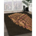 Machine Washable Transitional Saddle Brown Rug in a Family Room, wshpat1550brn