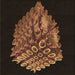 Round Patterned Saddle Brown Rug, pat1550brn