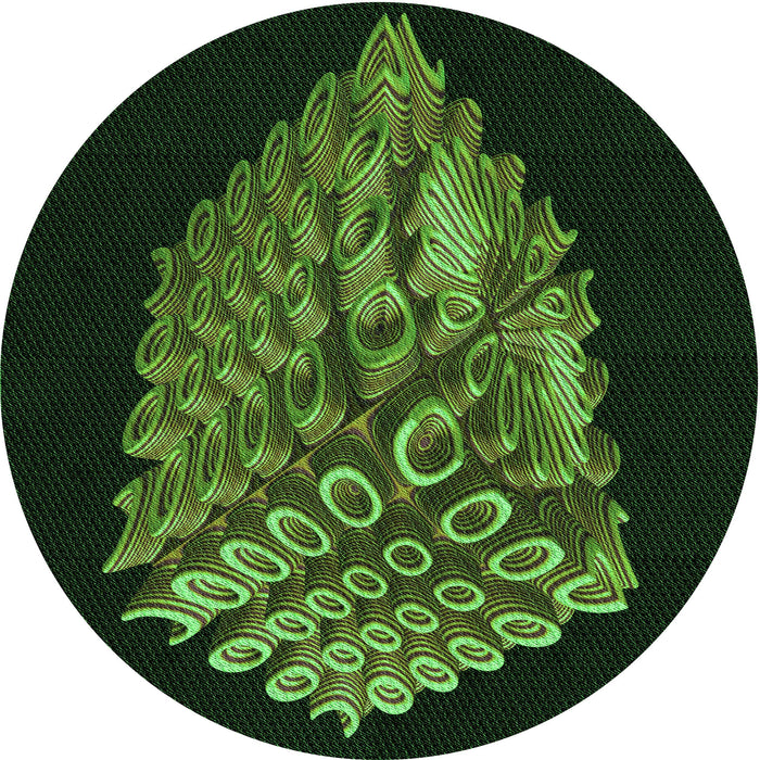 Square Patterned Dark Lime Green Rug, pat1550grn