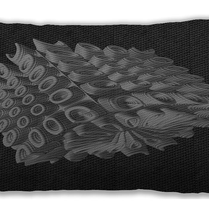 Patterned Rectangular Ash Gray Lumbar Throw Pillow, 13 inch by 19 inch, lbpat1550gry